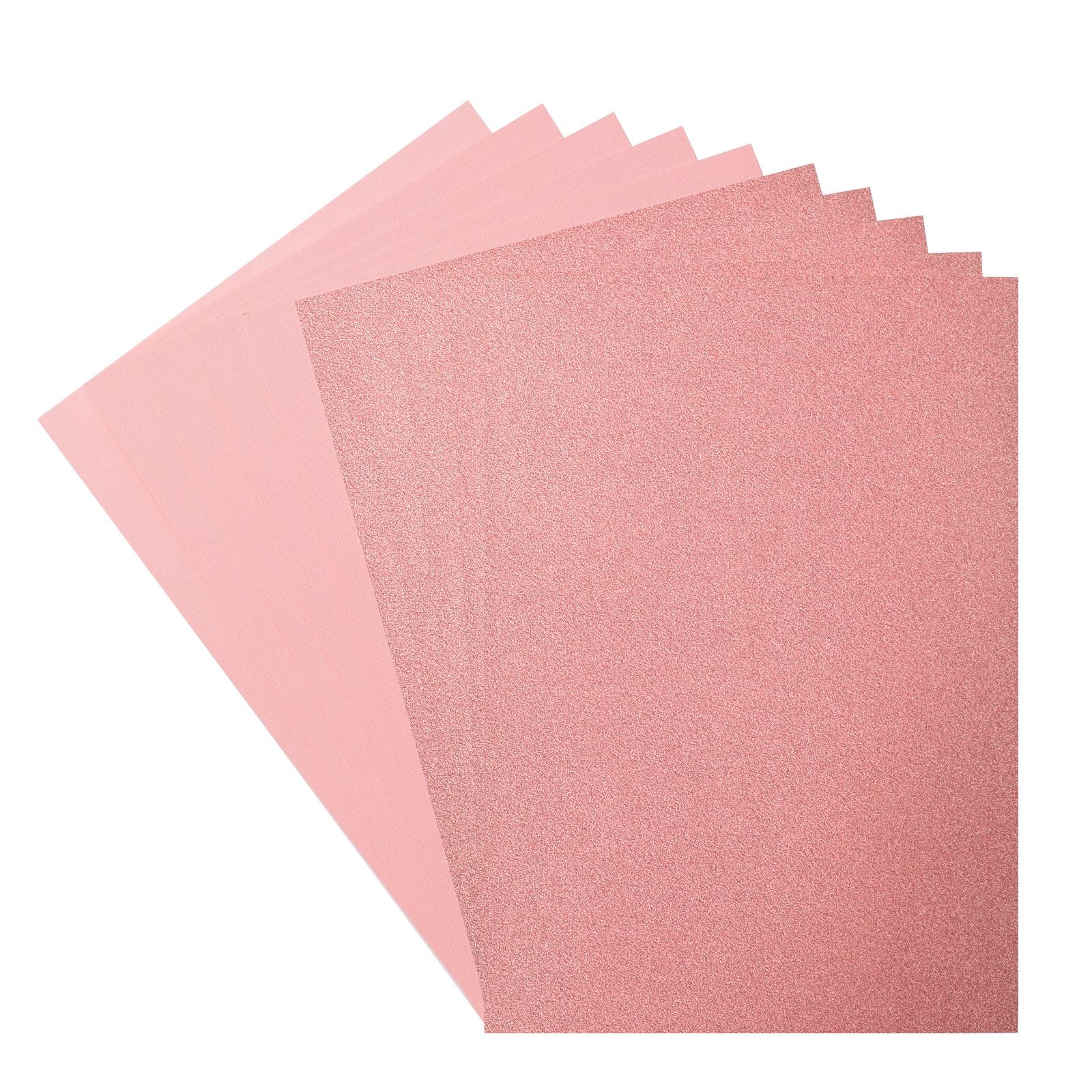 Florence • Set aus Glitzerpapier und Karton, 216 g, A4, 10 x Rose