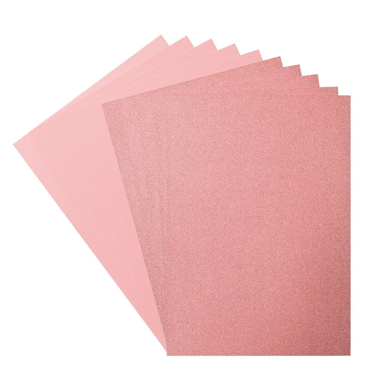 Florence • Set aus Glitzerpapier und Karton, 216 g, A4, 10 x Rose