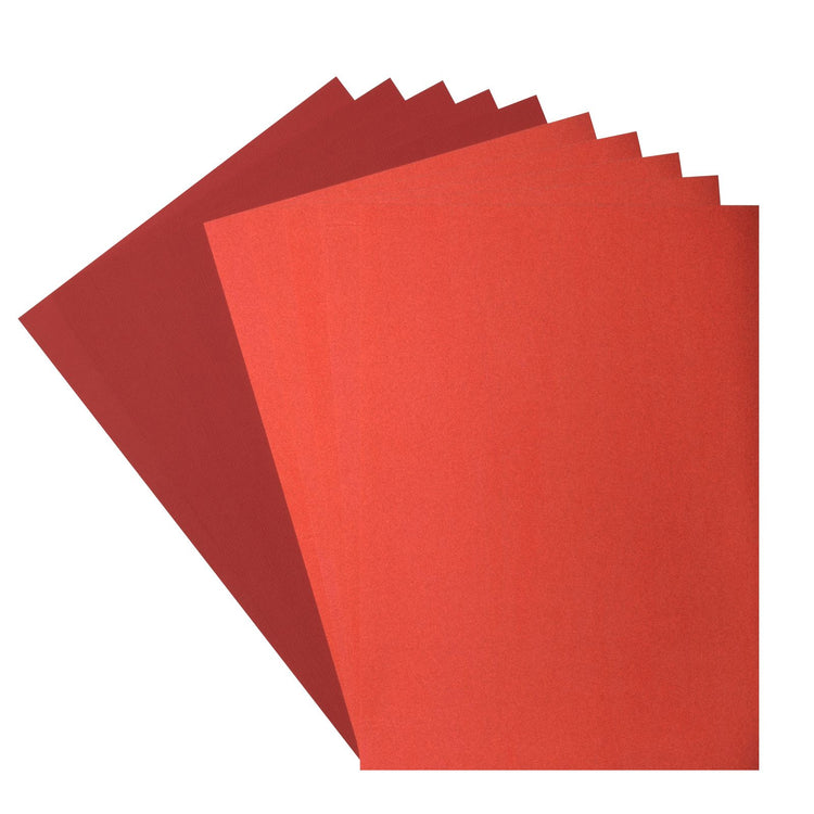 Florence • Set aus Glitzerpapier und Karton, 216 g, A4, 10 x rote Mohnblumen