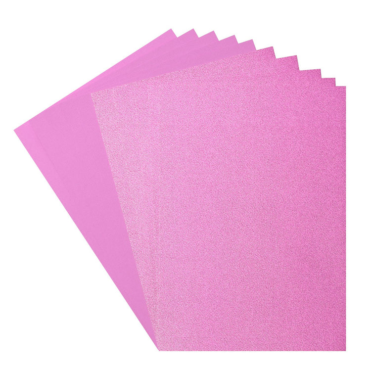 Florence • Set aus Glitzerpapier und Karton, 216 g, A4, 10 x hellrosa Hortensien