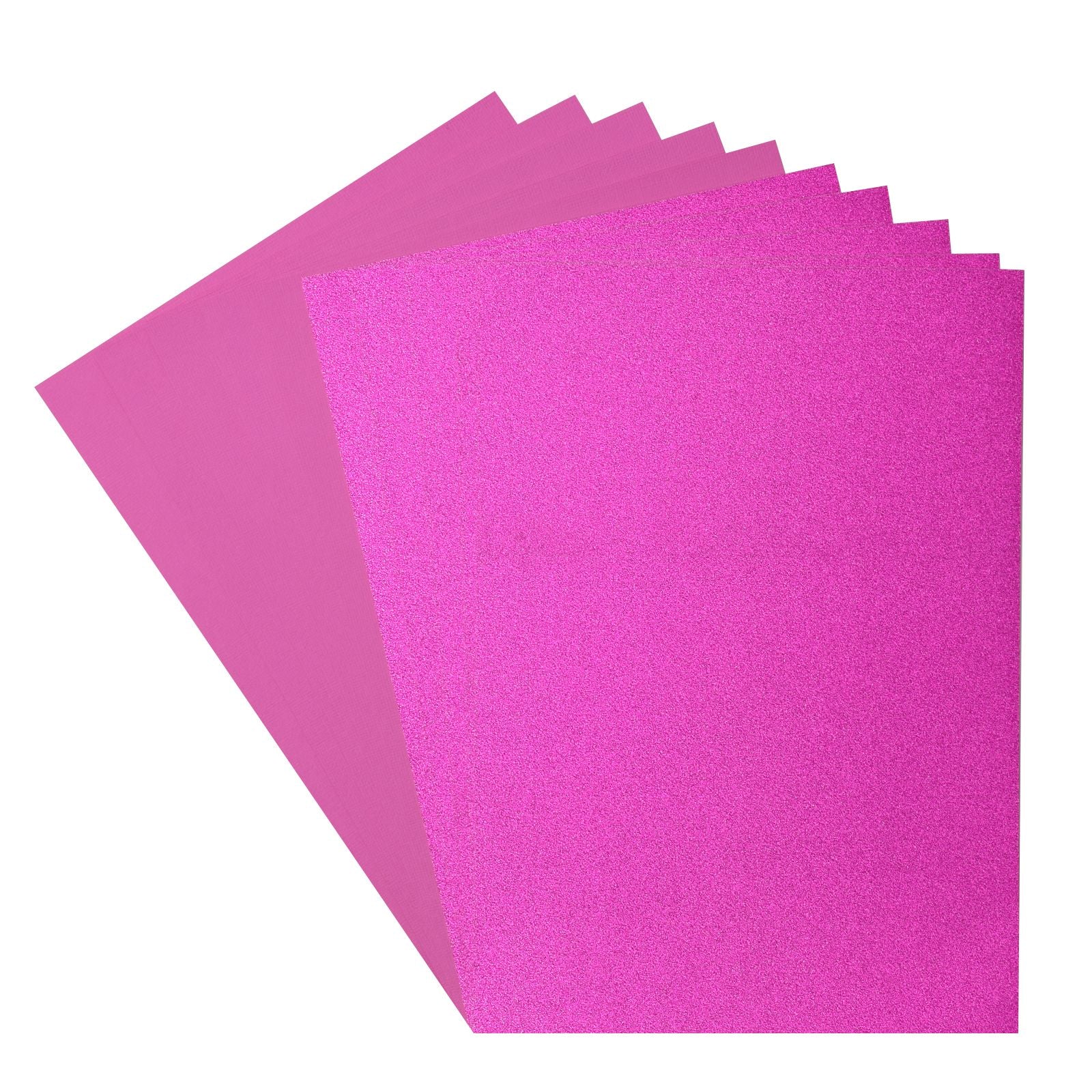 Florence • Set aus Glitzerpapier und Karton, 216 g, A4, 10 x rosa Fuchsia