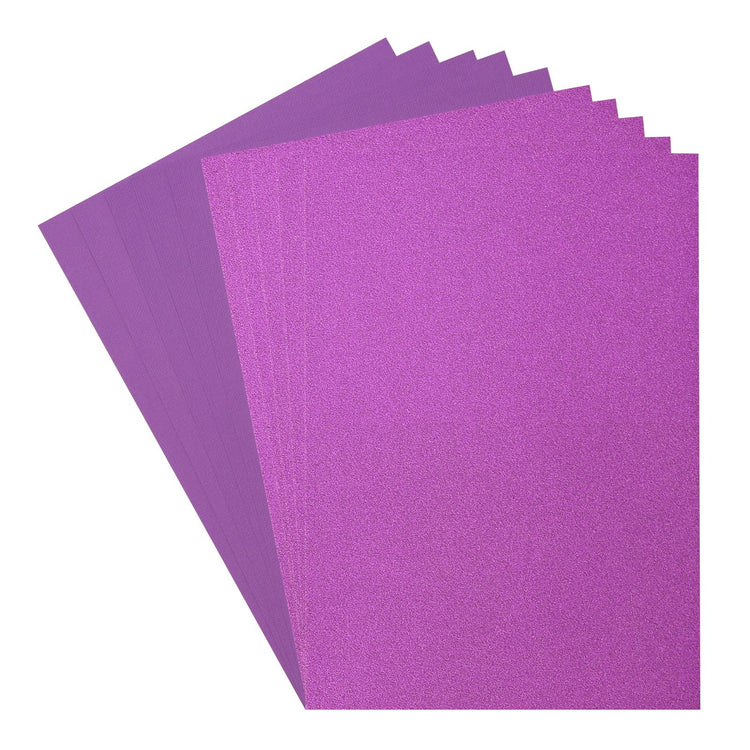 Florence • Set aus Glitzerpapier und Karton, 216 g, A4, 10 x Lila, Violett