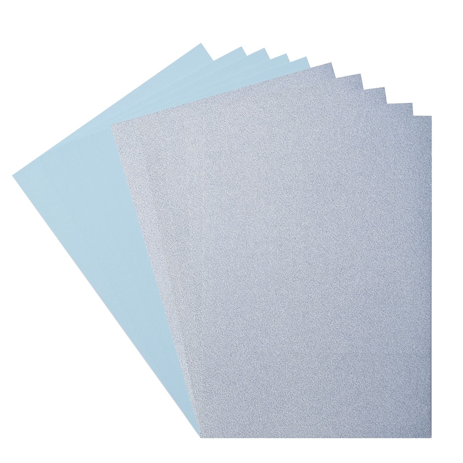 Florence • Set aus Glitzerpapier und Karton, 216 g, A4, 10 x hellblauer Gletscher