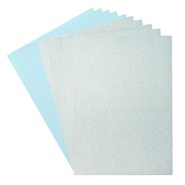 Florence • Set aus Glitzerpapier und Karton, 216 g, A4, 10 x Aqua-Ozean