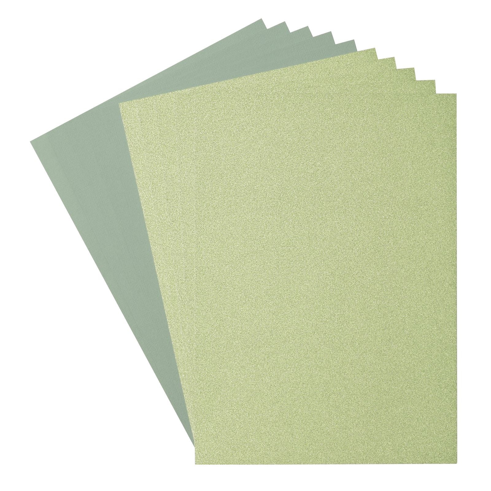 Florence • Set aus Glitzerpapier und Karton, 216 g, A4, 10 x hellgrüner Leguan
