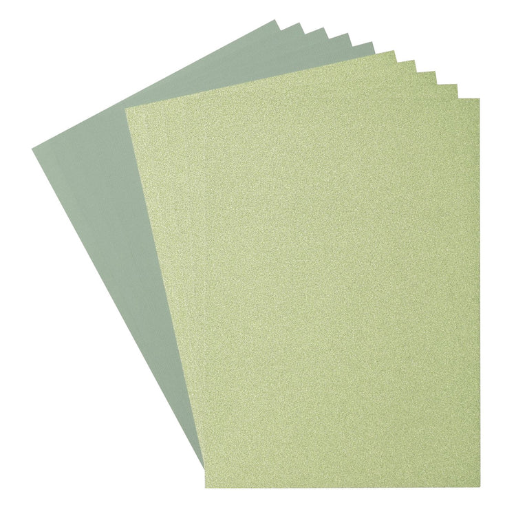 Florence • Set aus Glitzerpapier und Karton, 216 g, A4, 10 x hellgrüner Leguan