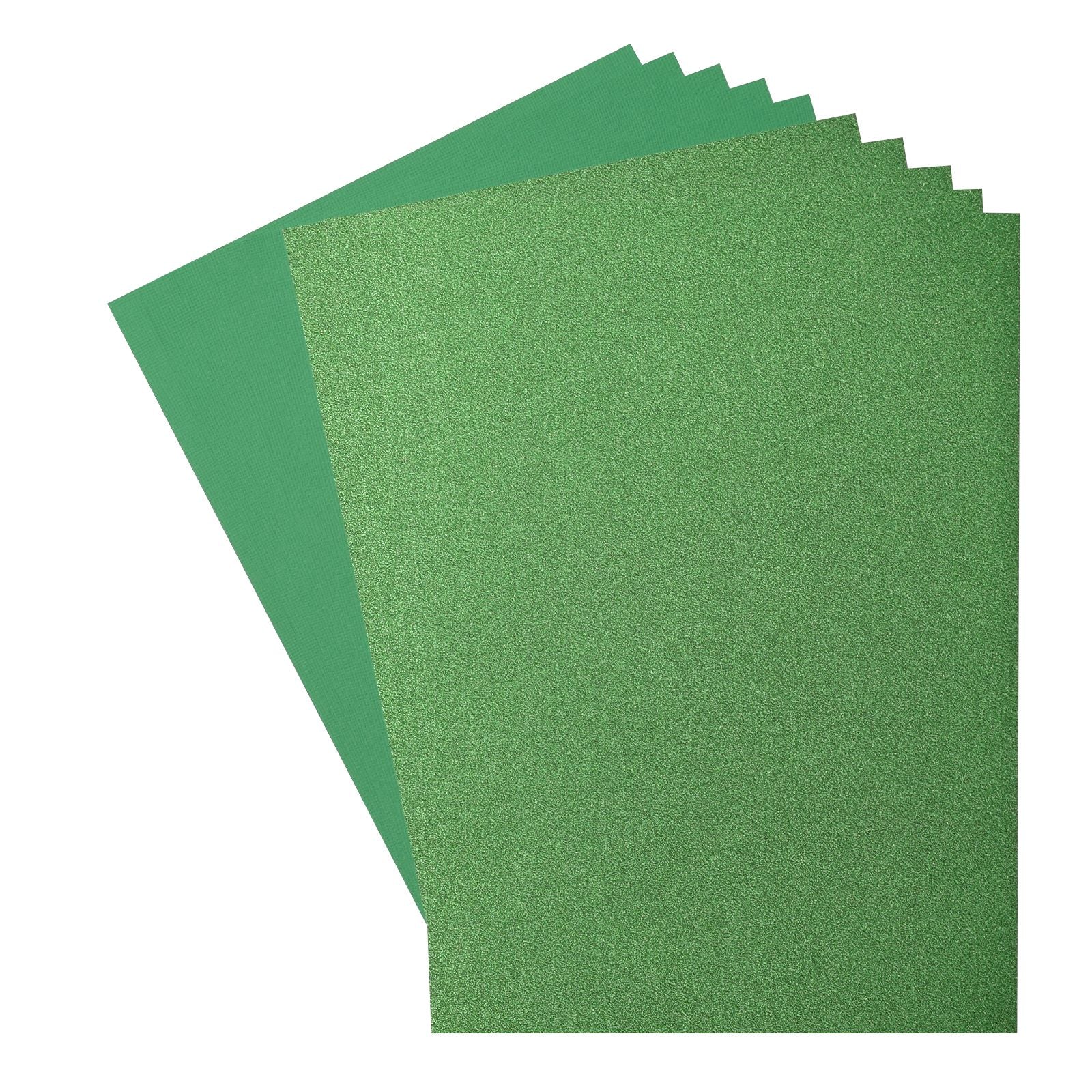 Florence • Set aus Glitzerpapier und Karton, 216 g, A4, 10 x grüne Stechpalme