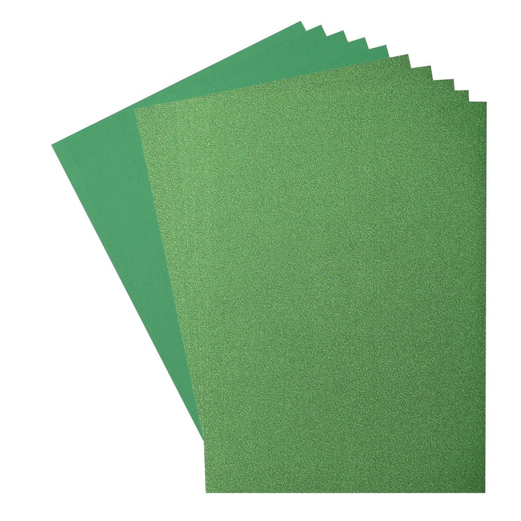 Florence • Set aus Glitzerpapier und Karton, 216 g, A4, 10 x grüne Stechpalme