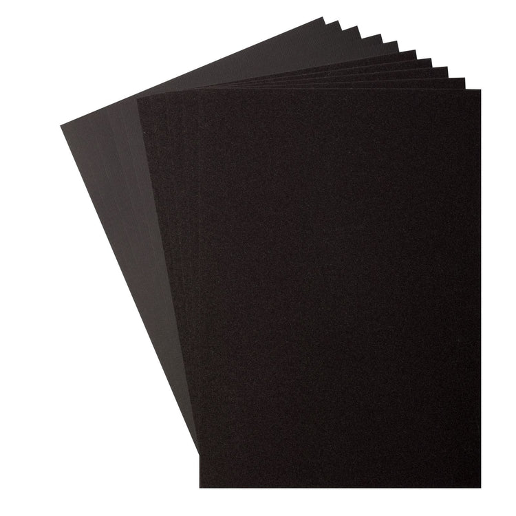 Florence • Set aus Glitzerpapier und Karton, 216 g, A4, 10 x Schwarz, Schwarz