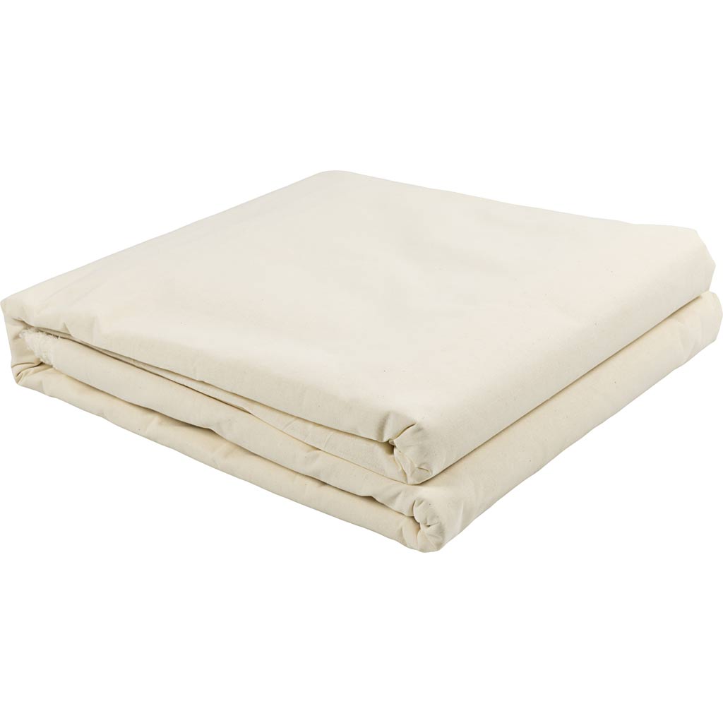 Gewaschene Baumwoll -Leinwand, B: 150 cm, 105 g, natürlich, 25 m 1 Box