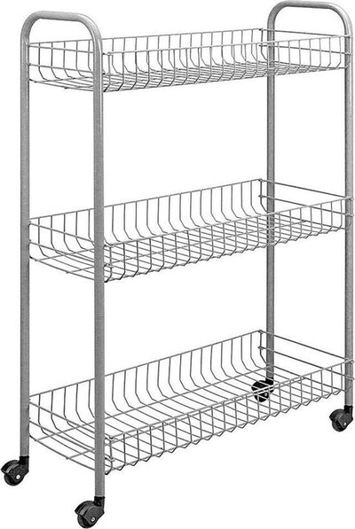 Metaltex Metaltex Badezimmer- Küchenwagen Slim 84x56cm Stahl Silber