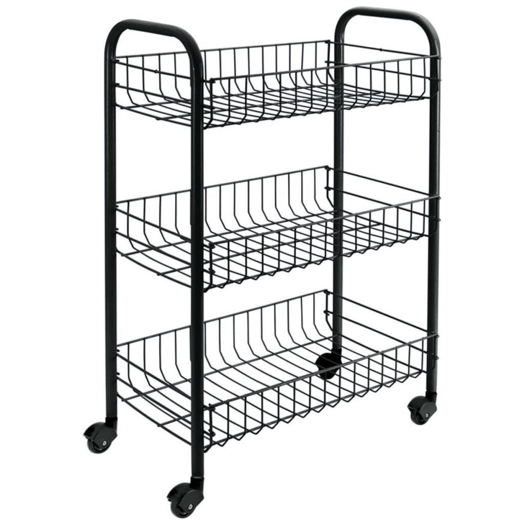 Tomado-Metaltex Tomado-Metaltex Siena Küchenwagen mit Rädern 41x23x63 cm Schwarz