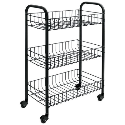 Tomado-Metaltex Tomado-Metaltex Siena Küchenwagen mit Rädern 41x23x63 cm Schwarz