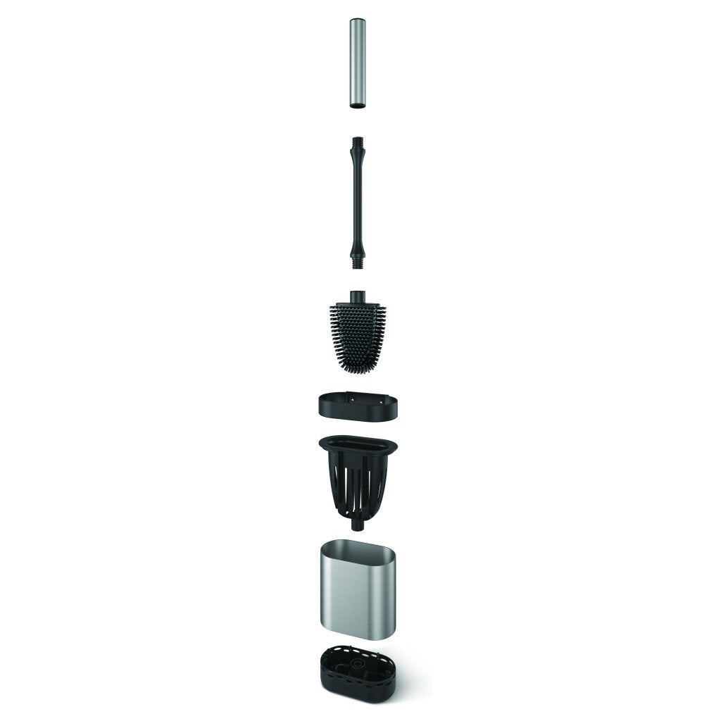 Metaltex Metaltex sauberer Toilettenbürste + Halter 13x8x47 cm schwarzer Edelstahl