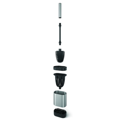 Metaltex Metaltex sauberer Toilettenbürste + Halter 13x8x47 cm schwarzer Edelstahl