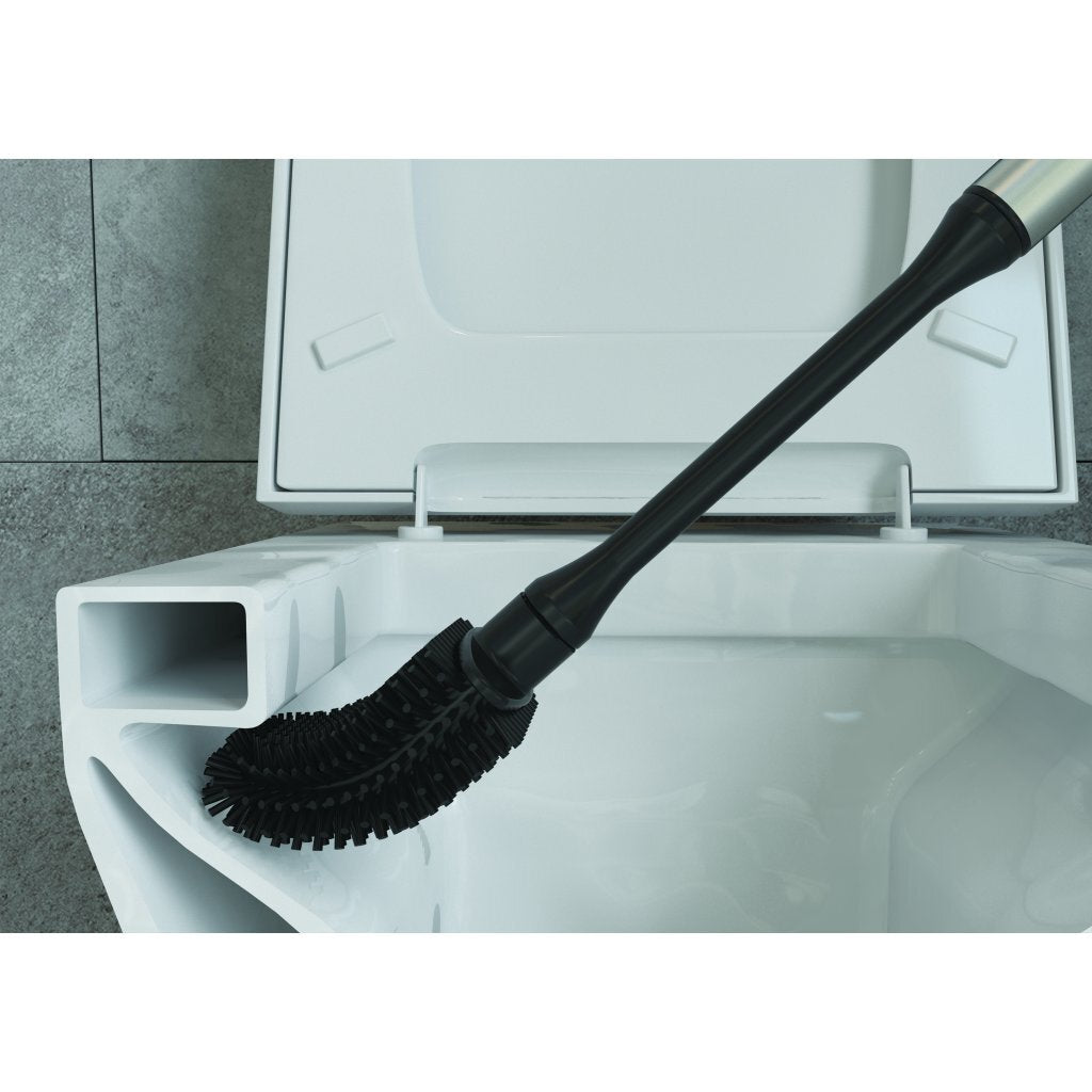 Metaltex Metaltex sauberer Toilettenbürste + Halter 13x8x47 cm schwarzer Edelstahl
