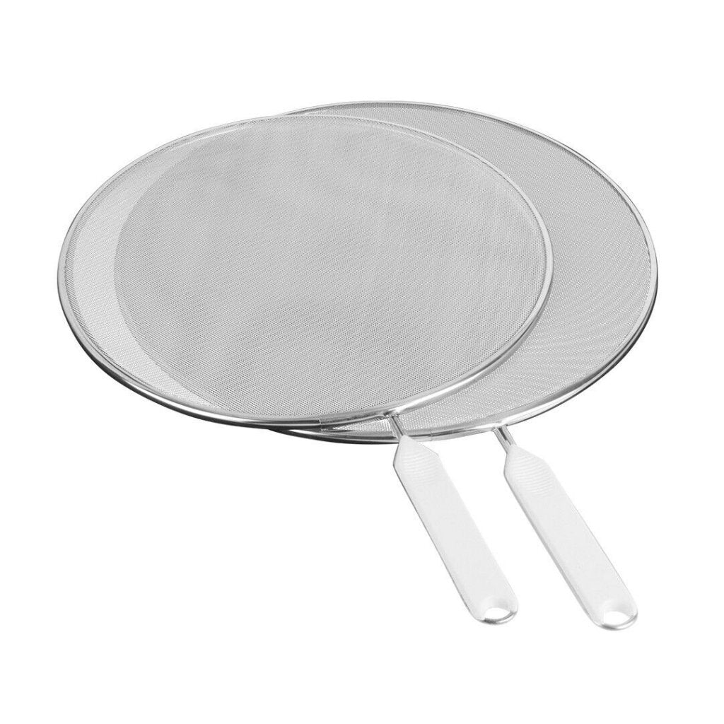 Metaltex Metaltex Antispat -Bildschirm 26 + 29 cm weißer Griff Edelstahl