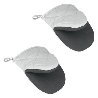 Metaltex Metaltex Baumwollofenhandschuhe 14x14 cm graue weiße 2 Teile