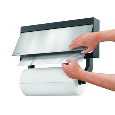 Metaltex Metaltex Küchenhelfer Tango Küchenrollhalter mit Schneidhilfe 38x6x17 cm Edelstahl grau