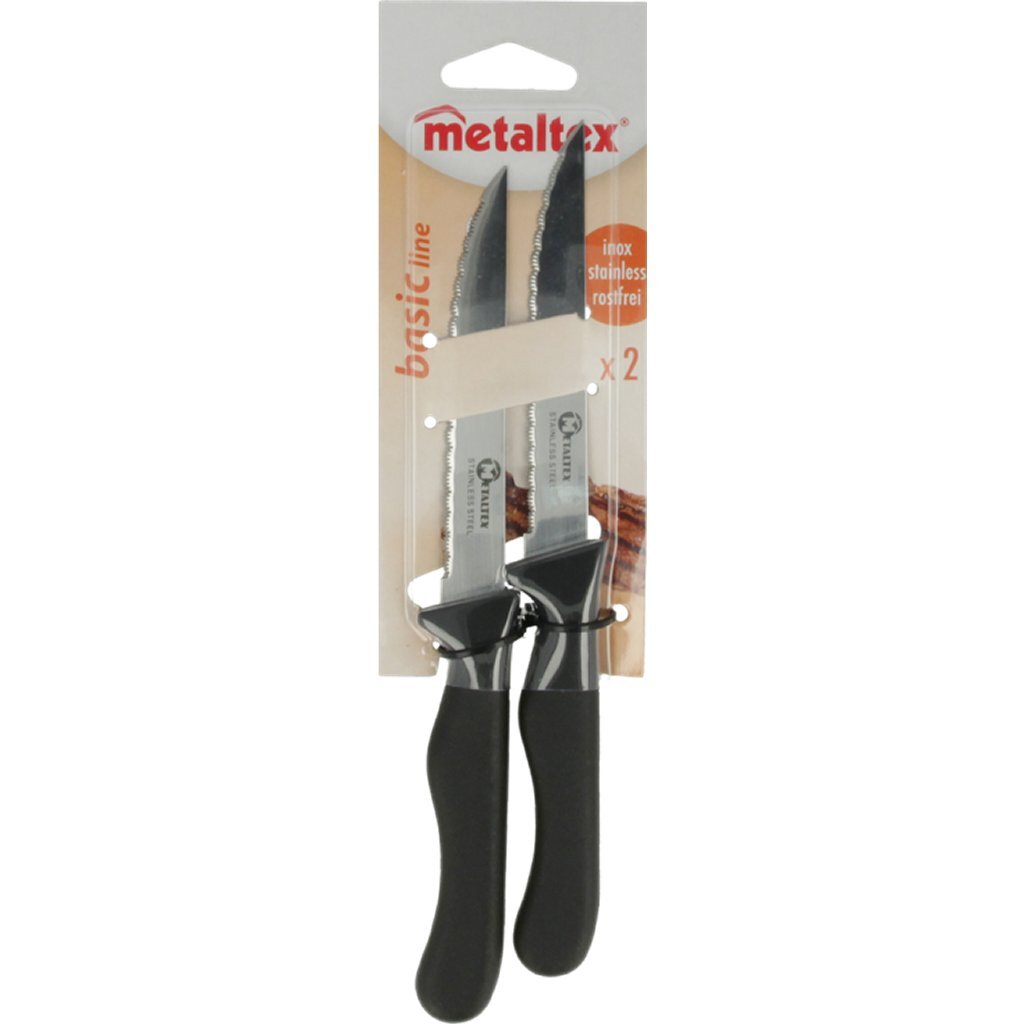 Metaltex Metaltex Basic Line Steak Messer 2 Stück Edelstahl schwarz