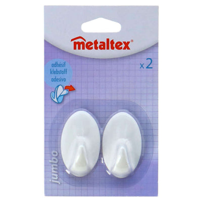 Metaltex Metaltex Ovaler Kleberhaken 2 Weißstücke
