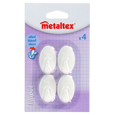 Metaltex Metaltex Oval klebrige Haken kleine 4 Stücke weiß