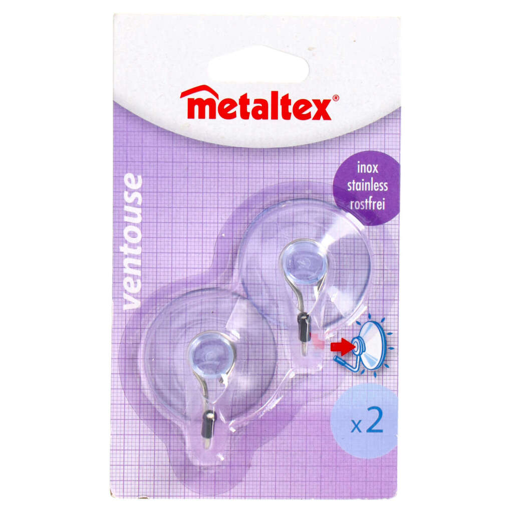 Metaltex Metaltex Haken mit Saugnapfbecher 2 Teilen