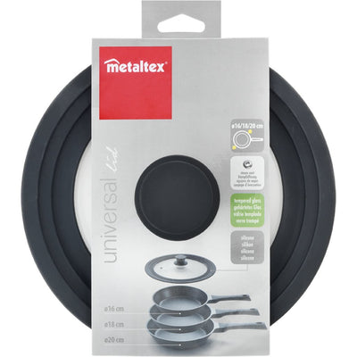 Metaltex Metaltex Pan Tanca 16-20 cm Glas Silikonschwarz
