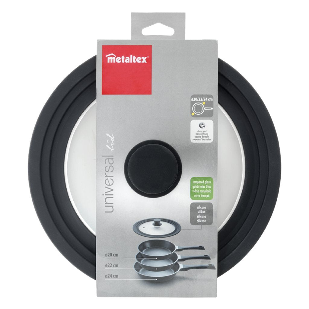Metaltex Metaltex Pan Tanca 20-24 cm Glas Silikon Schwarz