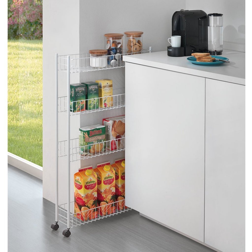 Metaltex Metaltex Fino -Speicher Rack 4 Etagen 58x16x95 cm Weiß