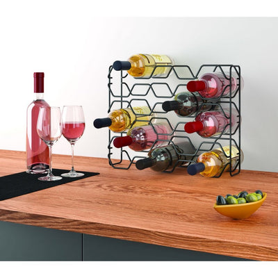 Metaltex Metaltex Wine Rack Hexagon für 15 Flaschen 43x12x34 Schwarz