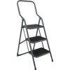Metaltex Haushaltstreppe Kappa 3 46x62x136 cm Edelstahl Grau Schwarz