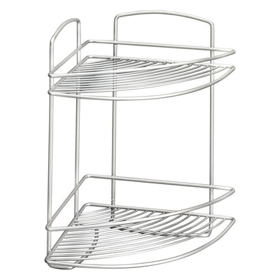 Metaltex Metaltex Onda Badezimmer Eckregal 2 Stockwerke 22x22x35 cm Silber