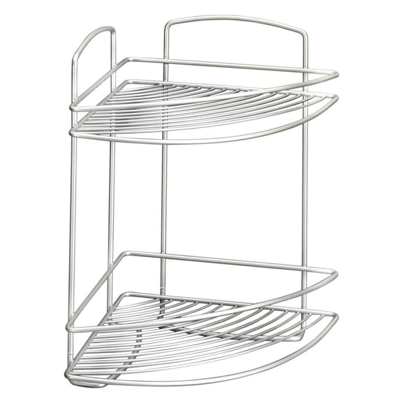 Metaltex Metaltex Onda Badezimmer Eckregal 2 Stockwerke 22x22x35 cm Silber