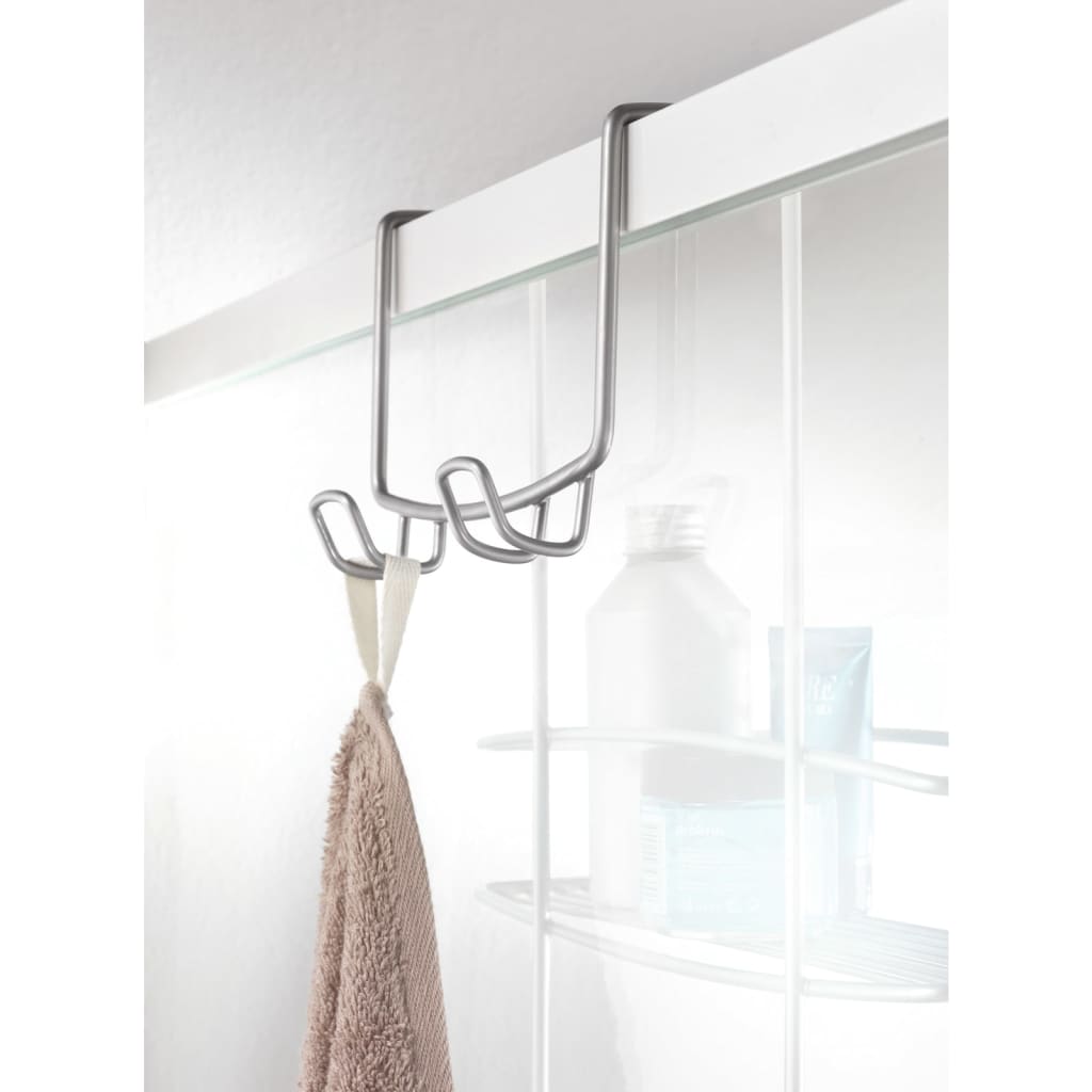 Metaltex Metaltex Duschleck 2-Schicht mit Haken Onda Silberfarbe