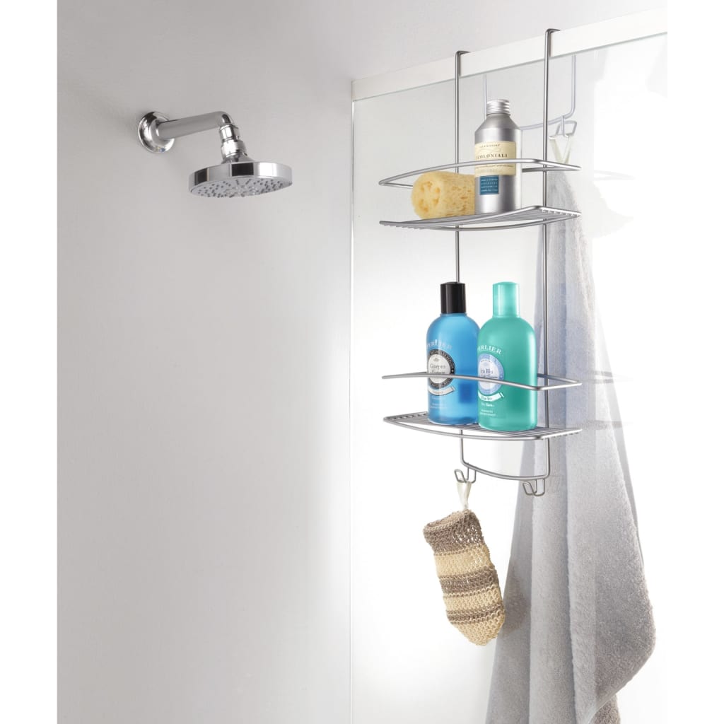 Metaltex Metaltex Duschleck 2-Schicht mit Haken Onda Silberfarbe