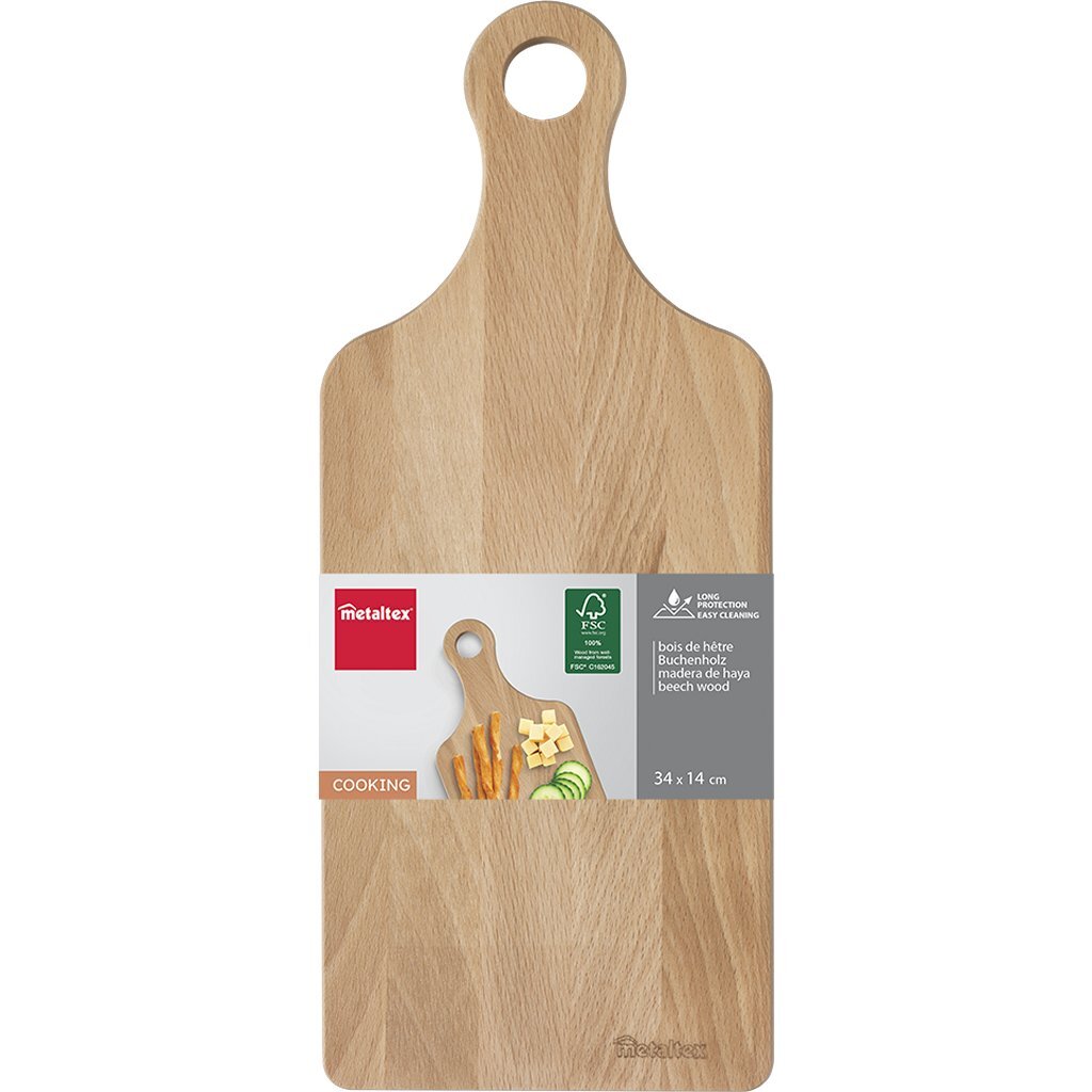 Metaltex Metaltex Beechhoutenplanke mit Griff 34x14 cm