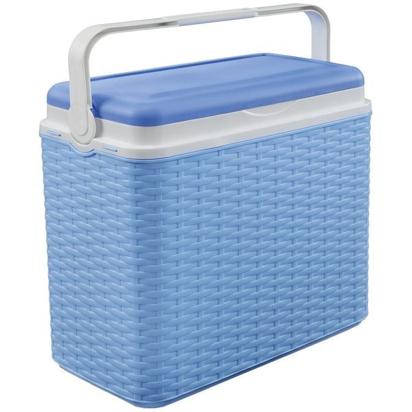 Basic Cool Box Rattan Blue 24l
