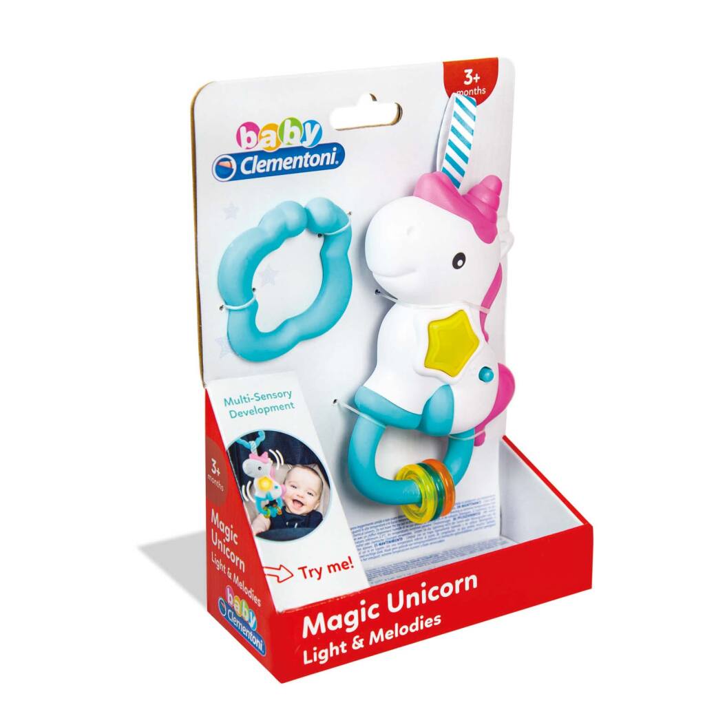Clementoni Interaktive Rassel Einhorn + Licht und Klang