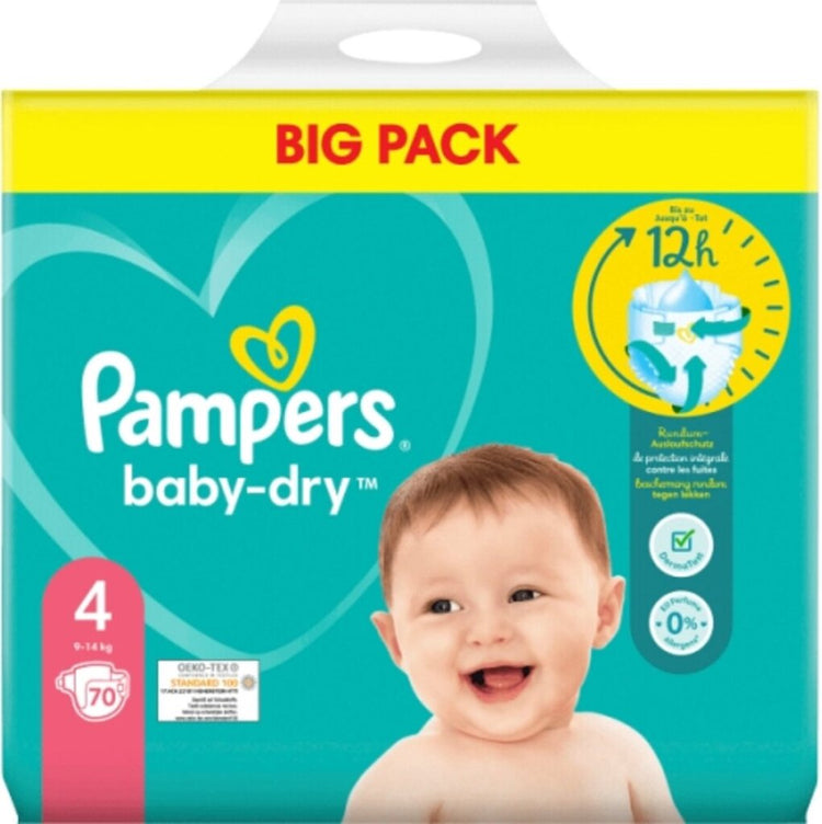 Pampers Pampers Baby Trockengröße 4 9-14 kg 70 Windeln