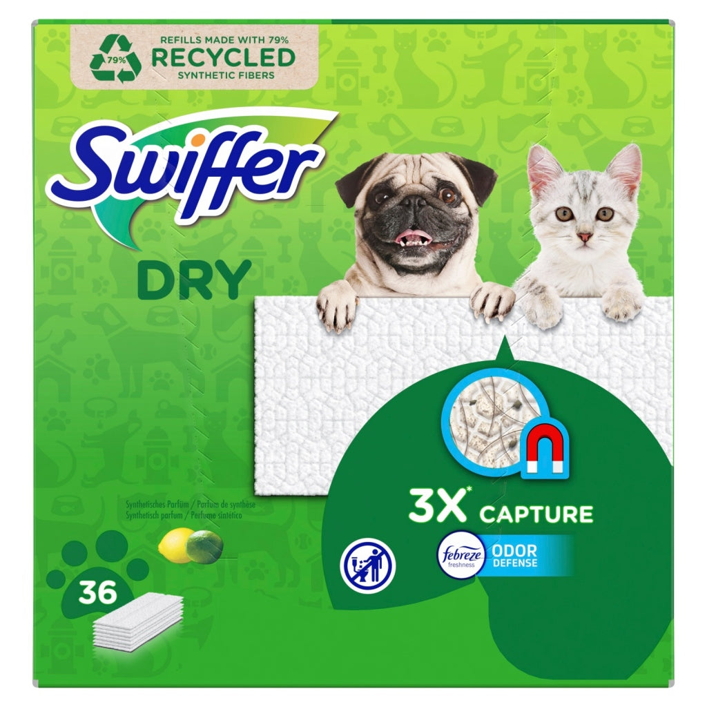 Swiffer Swiffer Trockener magnetischer Bodentücher Zitronenduft 36 Stücke