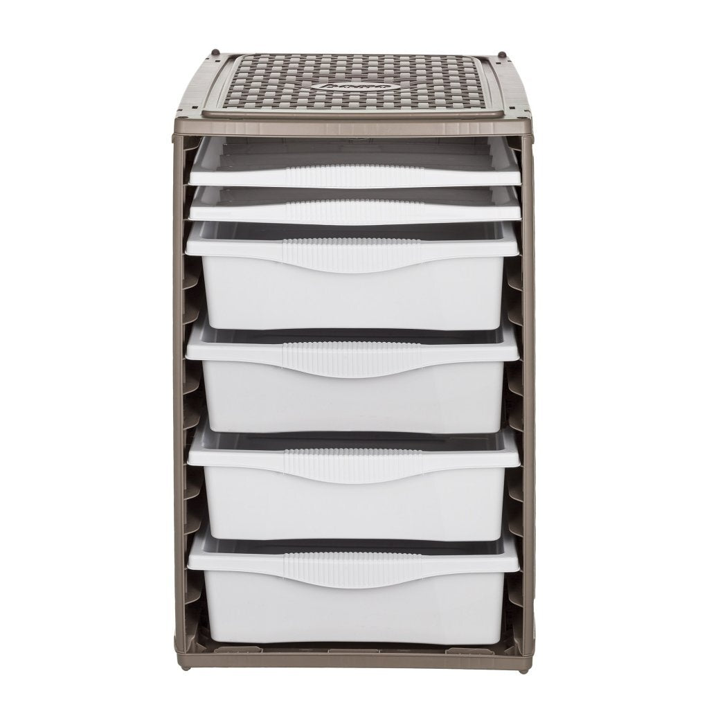 Bama RI, Ordino Speichersystem 34x41x53 cm Taupe Weiß