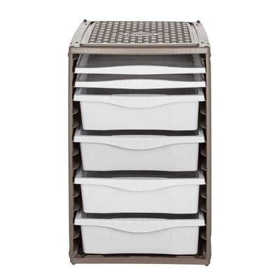 Bama RI, Ordino Speichersystem 34x41x53 cm Taupe Weiß