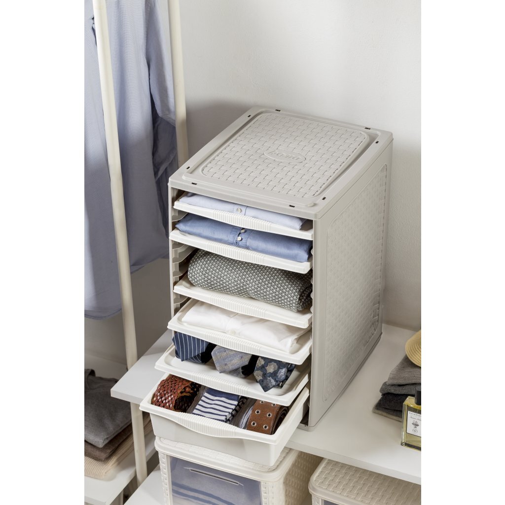 Bama RI, Ordino Speichersystem 34x41x53 cm Taupe Weiß