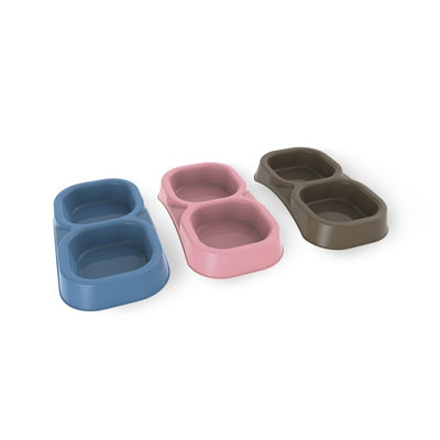 BAMA PET -Doppel -Fütterungsbehälter 21x11.5x3 cm assorti