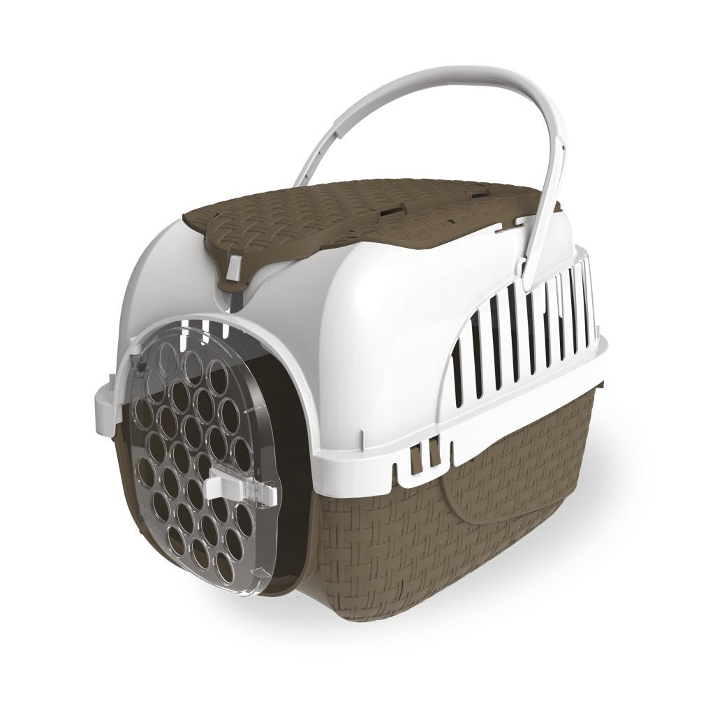 BAMA PET Transportbox 52x33x34 cm Taupe Weiß
