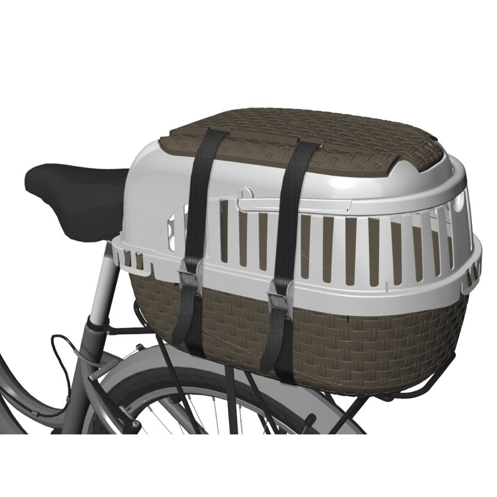 BAMA PET Transportbox 52x33x34 cm Taupe Weiß