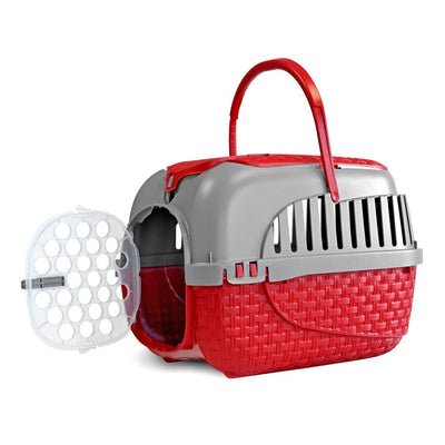 BAMA PET Transportbox 52x33x34 cm Rot Silber