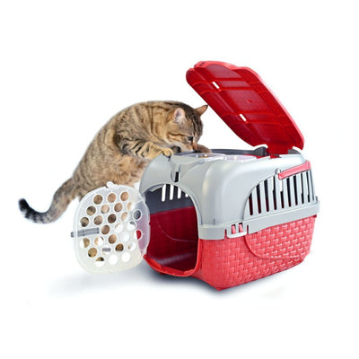 BAMA PET Transportbox 52x33x34 cm Rot Silber