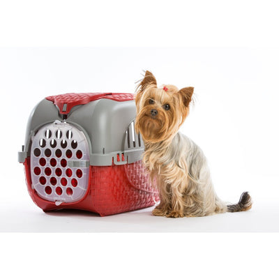 BAMA PET Transportbox 59x38x37 cm Rot Silber